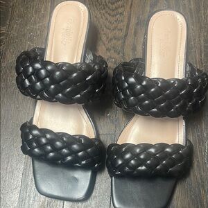 Chic Black Braided Sandals